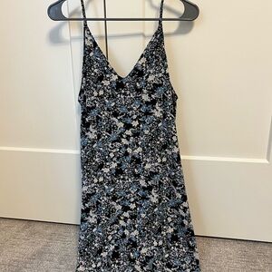 Nordstrom Black and Blue Floral Mini Dress